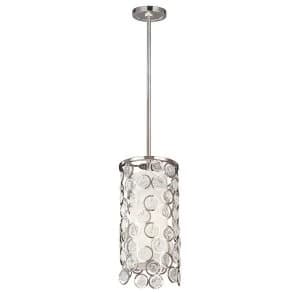 1 Light Cylindrical Ceiling Pendant Polished Nickel, E27