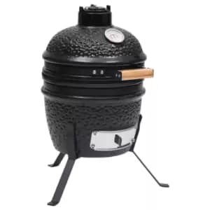 VidaXL 2-in-1 Kamado Barbecue Grill Smoker Ceramic 56cm Black
