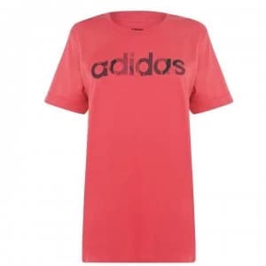 adidas Camo Boyfriend T Shirt Ladies - Glory Red