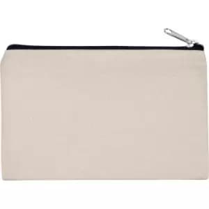 Kimood Small Cotton Canvas Pouch (One Size) (Natural/Black) - Natural/Black