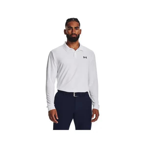 Under Armour Performance 3.0 LS Polo White/Pitch Gray - XXL
