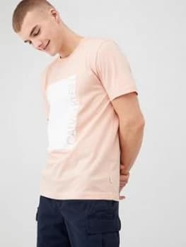 Calvin Klein Jeans Logo Cut Out Print T-Shirt - Peach