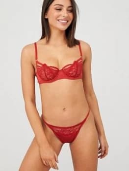 Muse By Coco De Mer Scarlett Brazillian Knickers - Red