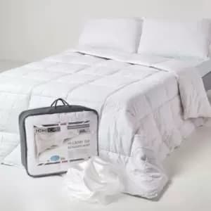 Indulgent Pure Mulberry Silk Blend 4.5 Tog Spring/Summer Duvet, Single - White - Homescapes