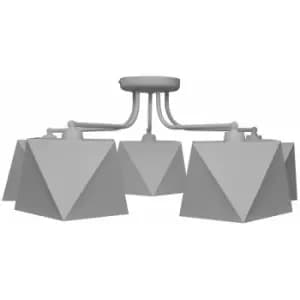 Helam Adamant Multi Arm Semi Flush Ceiling Light Grey 75cm