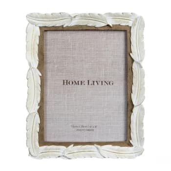 6" x 8" - HESTIA White Resin Feather Photo Frame