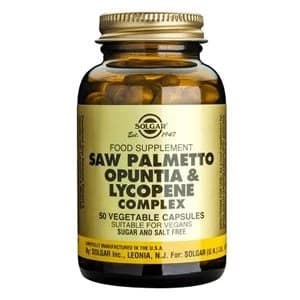 Solgar Saw Palmetto Opuntia and Lycopene Complex Vegetable Capsules 50 Veg Caps