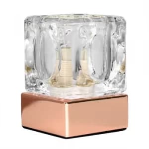 Ice Cube Touch Table Lamp in Copper