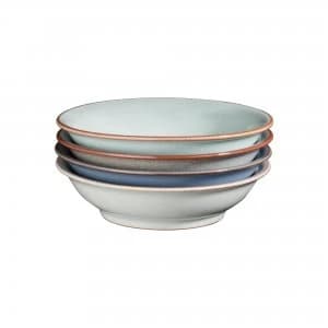Denby Always Entertaining - The Blue Edit 4 Piece Medium Shallow Bowl Set