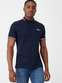 Barbour International Essential Tipped Polo Shirt, Navy Size M Men