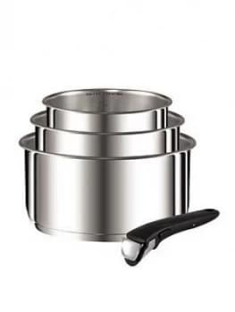 Tefal Ingenio 4 Piece Saucepan Set - Stainless Steel
