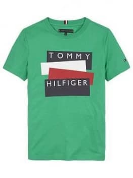 Tommy Hilfiger Boys Short Sleeve Sticker Logo T-Shirt
