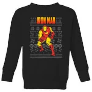 Marvel Avengers Classic Iron Man Kids Christmas Sweatshirt - Black - 11-12 Years