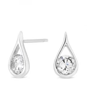 Simply Silver Sterling Silver Cubic Zirconia Tear Drop Stud Earrings