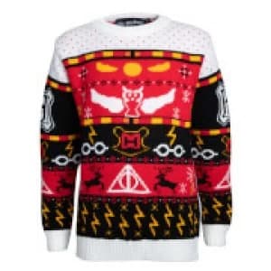Harry Potter Kids Christmas Knitted Jumper - Red - L