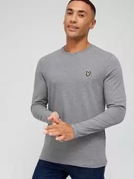 Lyle & Scott Mens Plain Long Sleeve T-Shirt - Mid Grey Marl - L