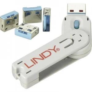 USB port blocker Blue LINDY USB-Lock + Key