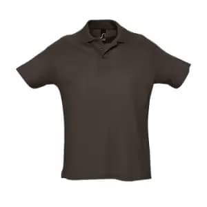 SOLS Mens Summer II Pique Short Sleeve Polo Shirt (M) (Chocolate)