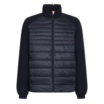 Tommy Hilfiger Mens Tech Mix Stand Collar Jacket - Desert Sky - S