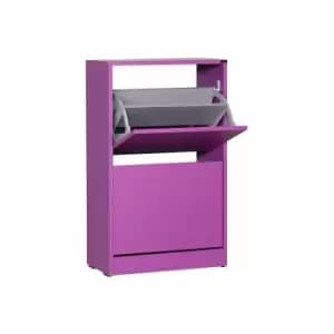 Sloane Two Tier Slim Shoe Storage Cabinet, Purple