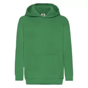 Fruit Of The Loom Childrens Unisex Hooded Sweatshirt / Hoodie (7-8) (Kelly Green)