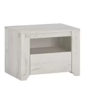 Angel 1 Drawer Bedside Cabinet White Craft Oak Effect