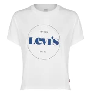 Levis Varsity Crop T Shirt - White
