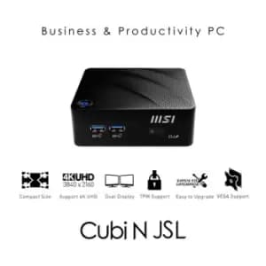 MSI Cubi N JSL Intel Pentium-N6000 Barebone Mini-PC SFF USB 3.2 Gen2 HDMI VGA LAN WiFi BT VESA