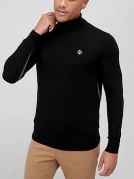 Ted Baker Knitted Roll Neck Jumper - Black, Size 2, Men