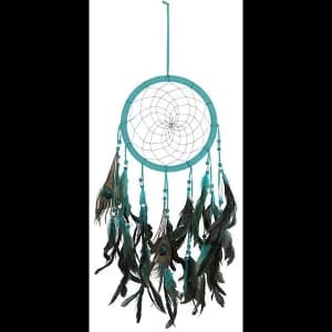 Turquoise Peacock Feather Dreamcatcher