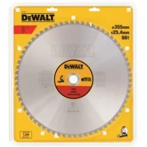 DEWALT Metal Steel Cutting Saw Blade 355mm 66T 25.4mm