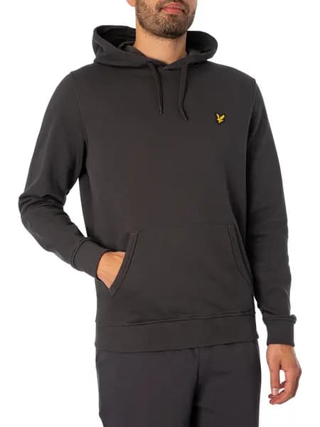 Lyle & Scott Logo Pullover Hoodie Gunmetal M