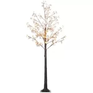 HOMCOM 6ft Artificial Gypsophila Blossom Tree Light with 96 Warm White LED Light, Baby Breath Flowers for Home Party Wedding, Indoor and Outdoor Use