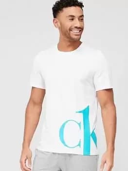 Calvin Klein Hem Logo Lounge T-Shirt - White Size M Men