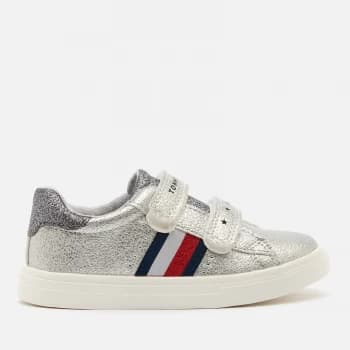 Tommy Hilfiger Toddlers Low Cut Velcro Sneakers - Laminated Silver - UK 4 Baby
