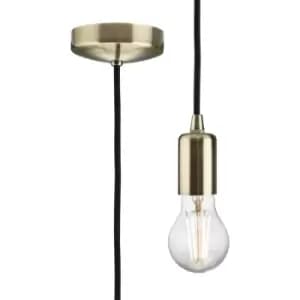 Knightsbridge - 1.8m E27 Contemporary Pendant Set - Antique Brass 230V IP20 80W