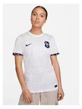 Nike France 2023 Womens Away Stadium Short Sleeved Shirt - White, Size L, Women