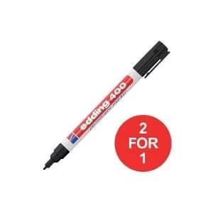 Edding 400 Permanent Marker Bullet Tip 1mm Line Black 1 x Pack of 10