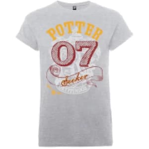 Harry Potter Gryffindor Seeker Potter Mens Grey T-Shirt - L