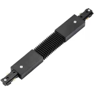 Commercial Track Light Flexible Connector - 300mm Length - Black PC Rail System