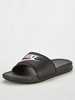 Nike Benassi JDI - Black/Rose Gold , Black/Rose Gold, Size 3.5, Women