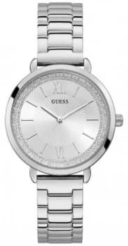 Guess Womens Posh Stainless Steel Strap Silver Dial Watch