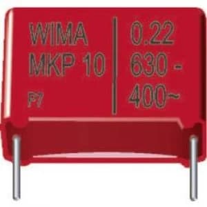MKP thin film capacitor Radial lead 0.01 uF 1600 Vdc 20 15mm L x W x H 18 x 5 x 11mm Wima MKP1T021004B00KSSD 1 pc