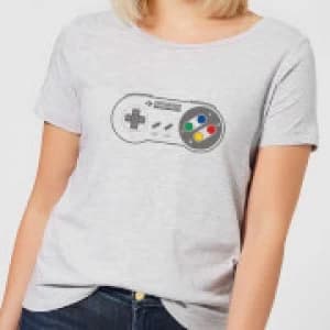Nintendo Super Nintendo SNES Controller Pad Womens T-Shirt - Grey - 3XL