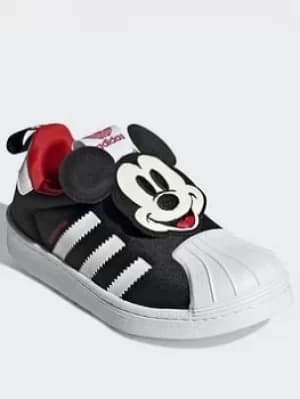 adidas Originals Disney Superstar 360 Shoes, Black/White/Red, Size 11