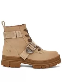 UGG Ashton Lace Up Ankle Boots - Mustard Seed, Beige, Size 3, Women