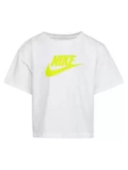 Nike Younger Girls Club Hbr Boxy Tee, White, Size 2-3 Years, Women