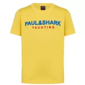 Paul And Shark Logo Crew T-Shirt - Yellow