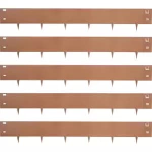 VEVOR Steel Lawn Edging, 5PCS 5"x39" Metal Landscape Edgings, 16.25 ft Total Length Garden Border, Flexible and Bendable Galvanized Steel