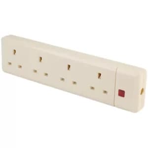 Click ES003 4 Gang 13A Trailing Socket with Neon